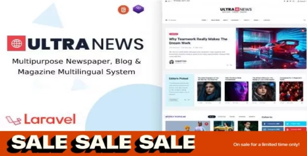 UltraNews - Laravel Newspaper, Blog and Magazine Multilingual System