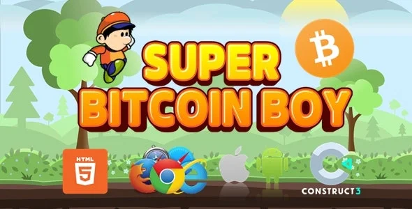 Super Bitcoin Boy – Crypto Game – Bitcoin Game – Platform Game – HTML5/Desktop/Mobile (C3p)
