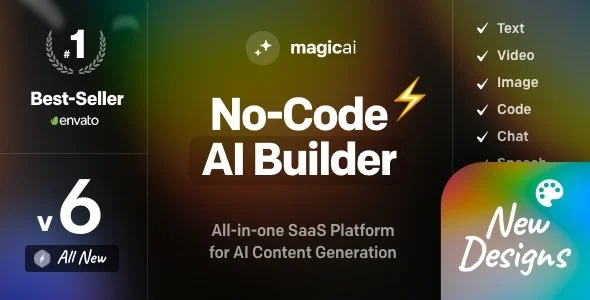 MagicAI – OpenAI Content, Text, Image, Video, Chat, Voice SAAS + 3 Themes + 12 Add-ons [Extended]