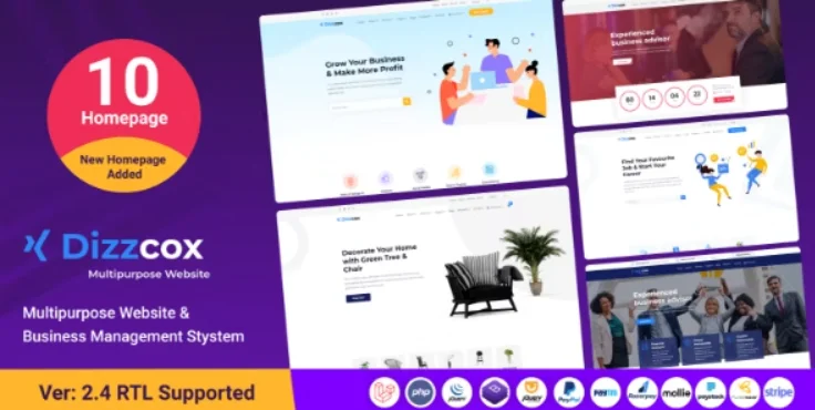 Dizzcox - Multipurpose Website & Business Management System CMS